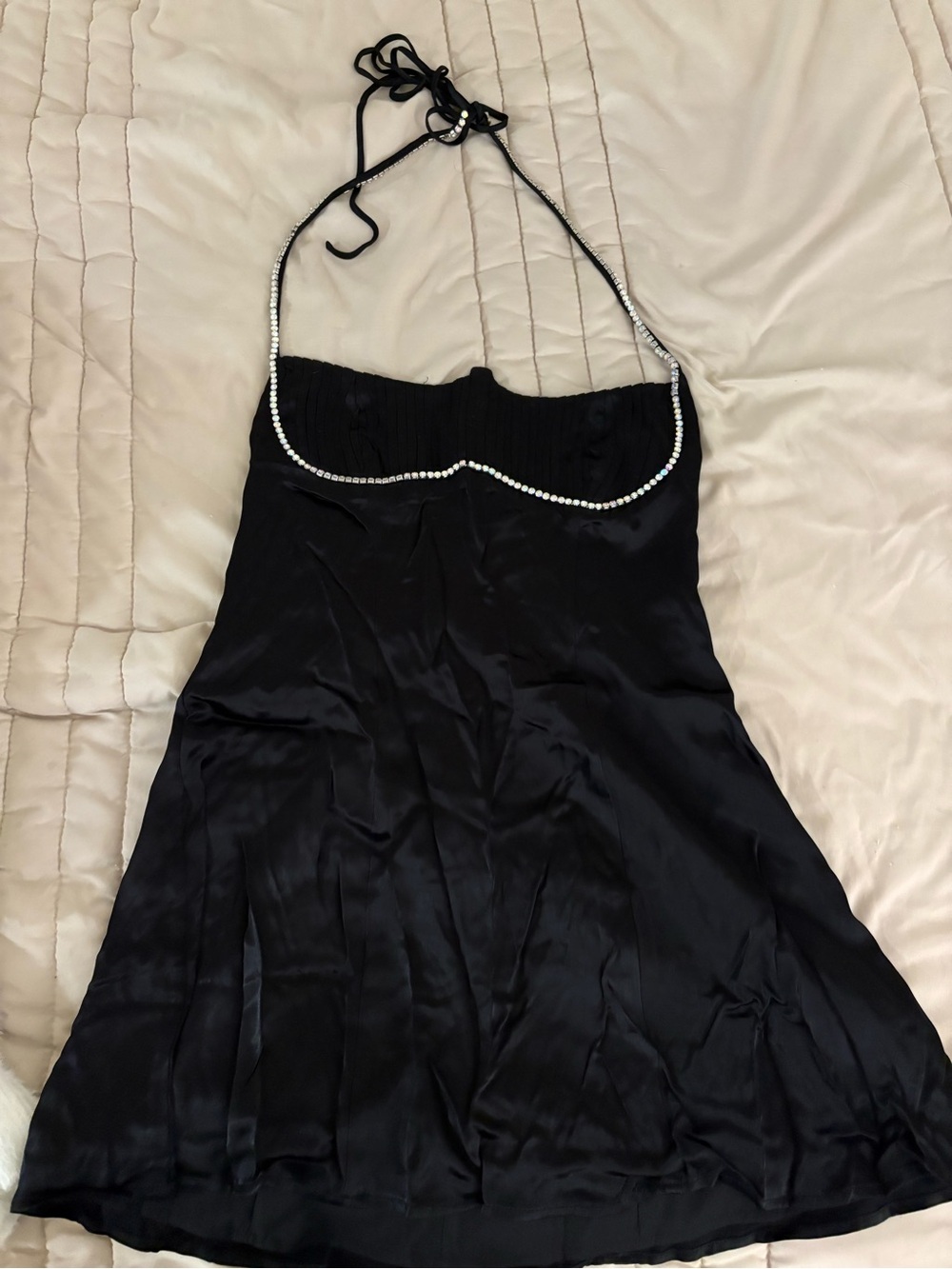 For Love and Lemons Black Elora Satin Mini Dress